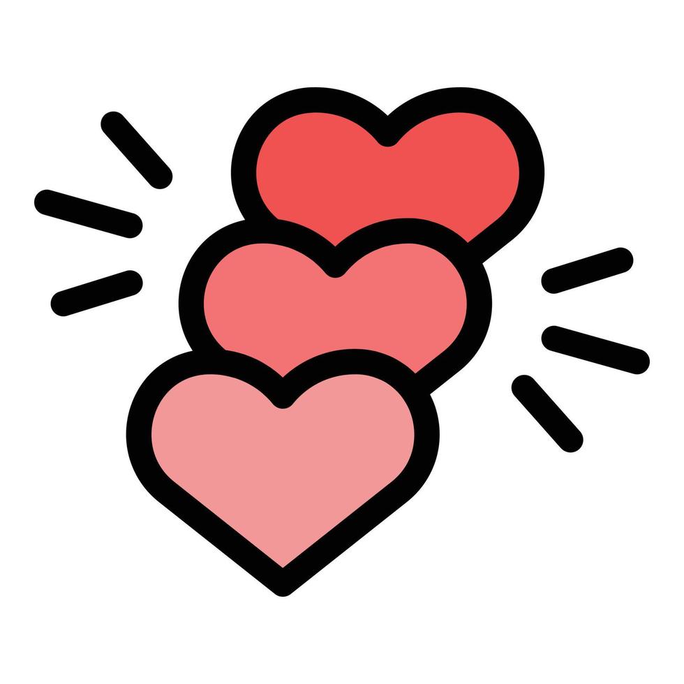 Hearts ranking icon vector flat