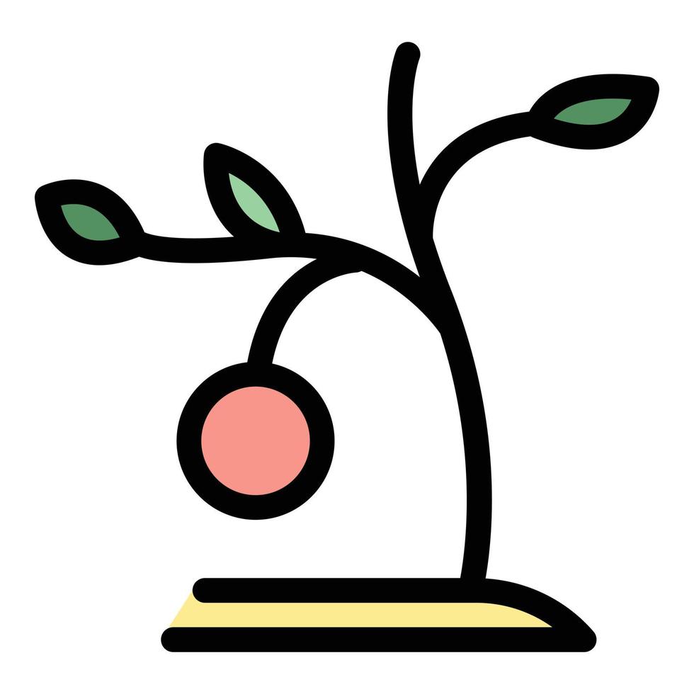 Fruta árbol planta icono vector plano