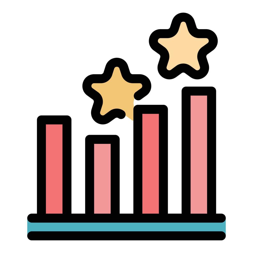 Ranking graph chart icon vector flat