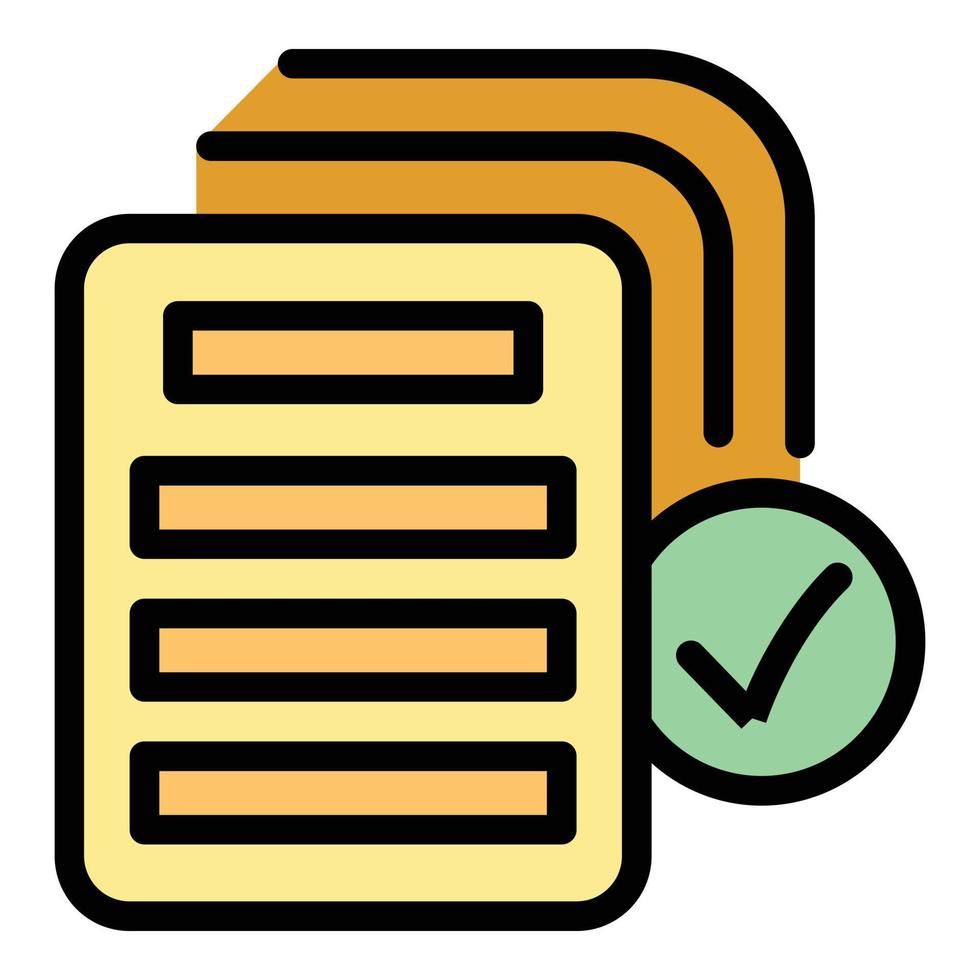Approved documents icon vector flat
