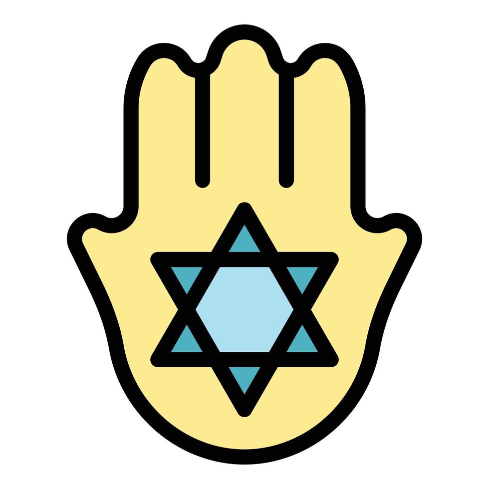 Hamsa hand icon vector flat