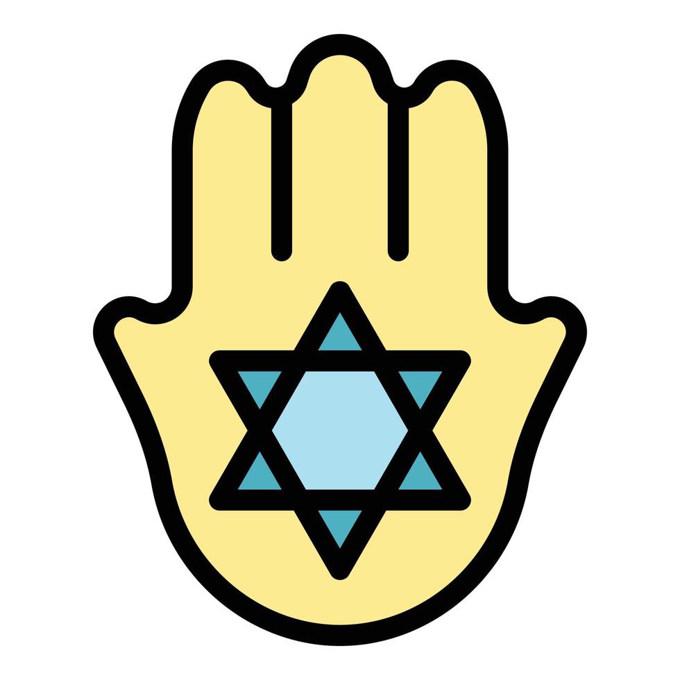 Hamsa hand icon vector flat