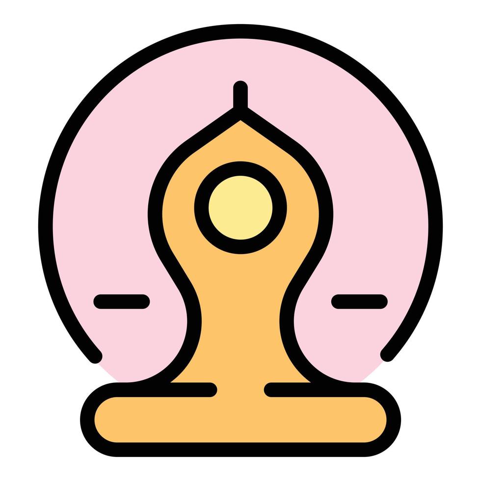 Buddhist practice icon vector flat