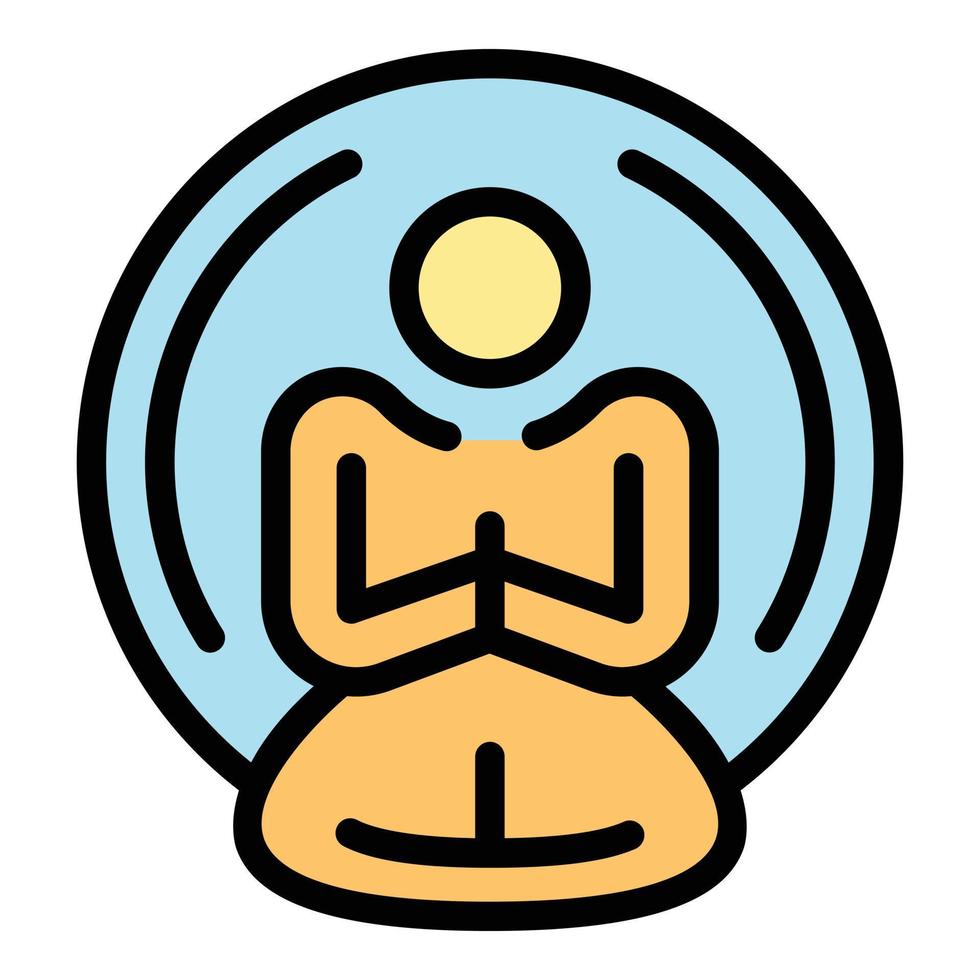 Meditation peace icon vector flat