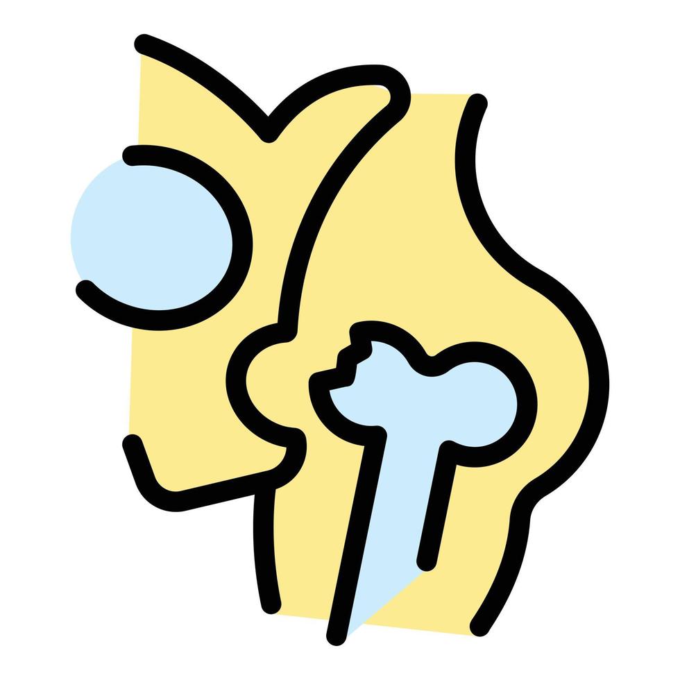 Lumbar injury icon vector flat