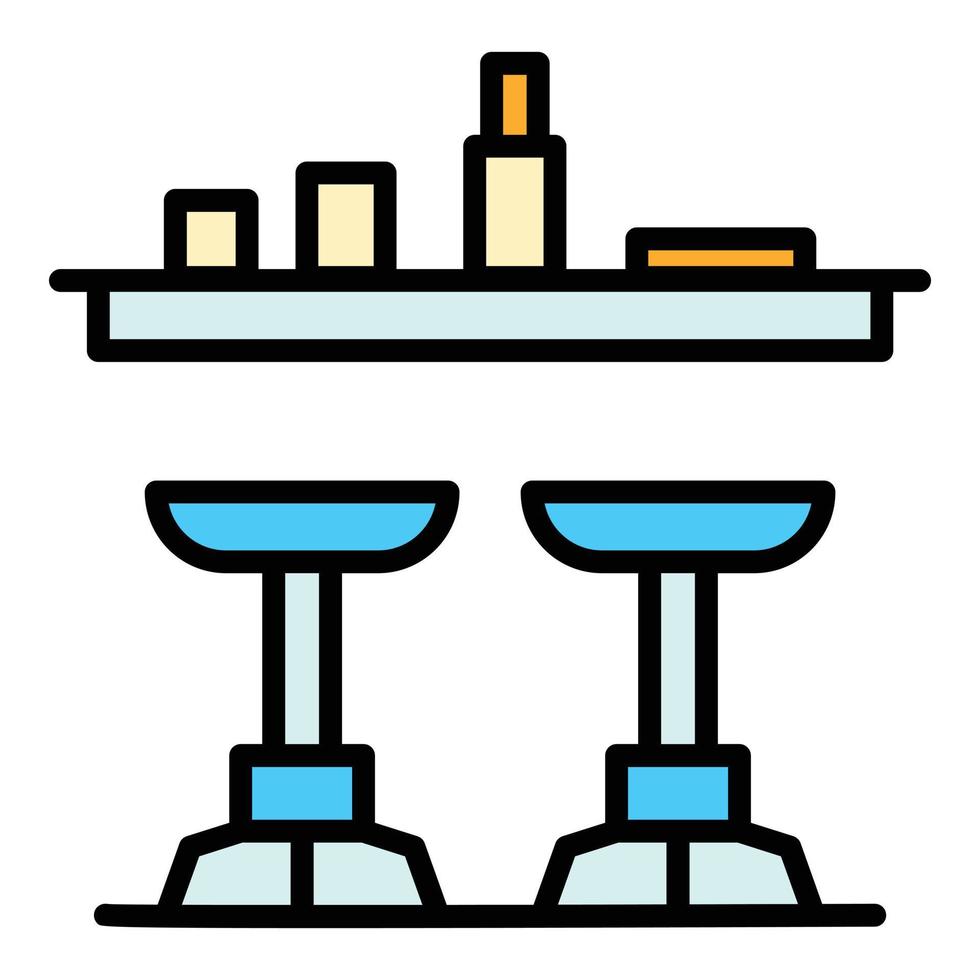 servicio bar mostrador icono vector plano
