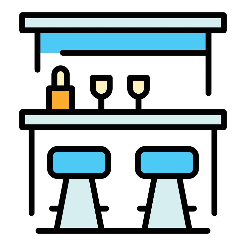 Drinks counter icon vector flat