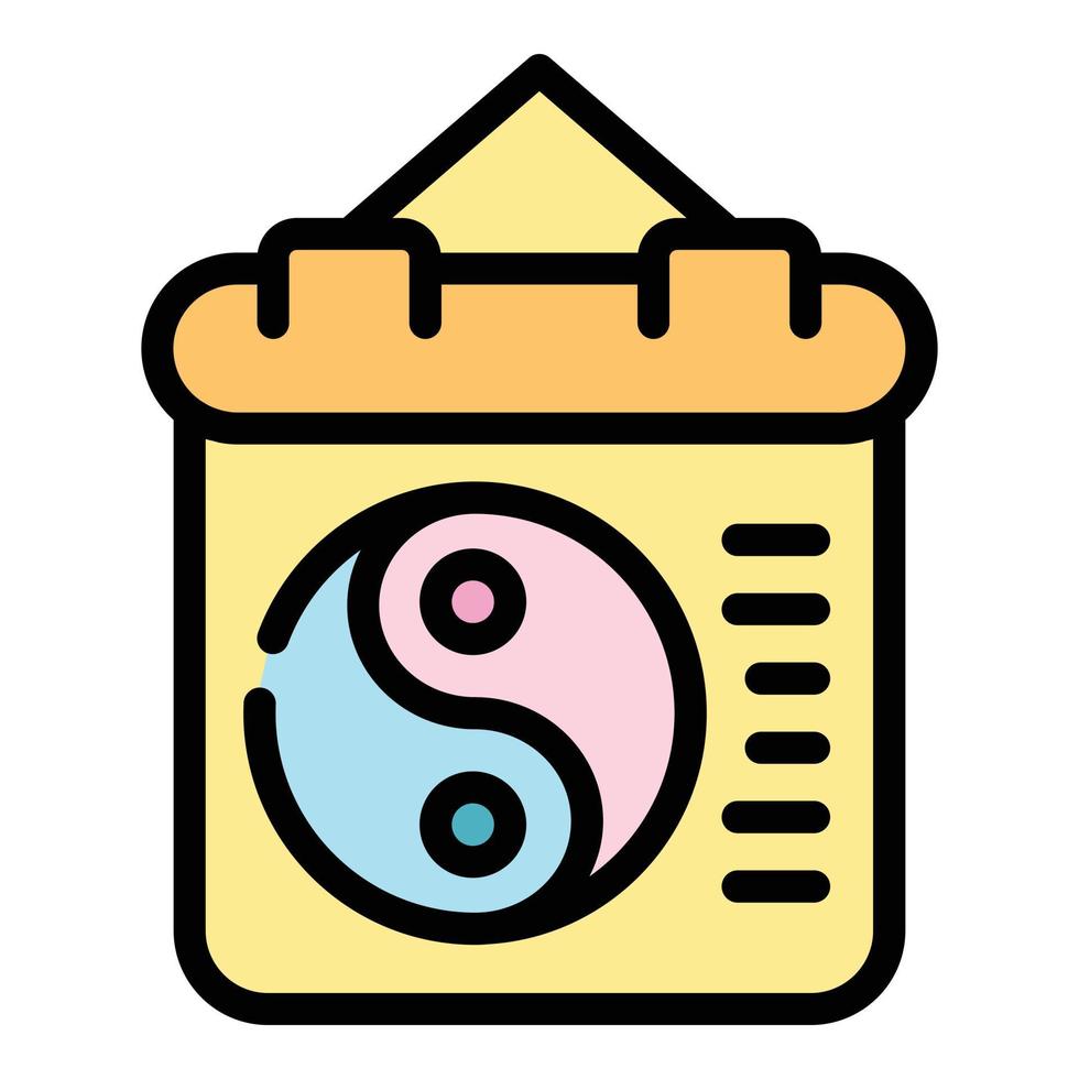 Yin yang practice icon vector flat