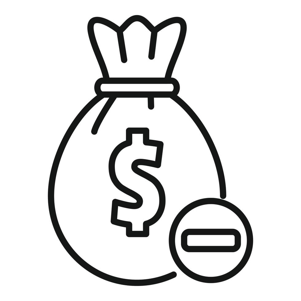 Money bag service icon outline vector. Error card vector