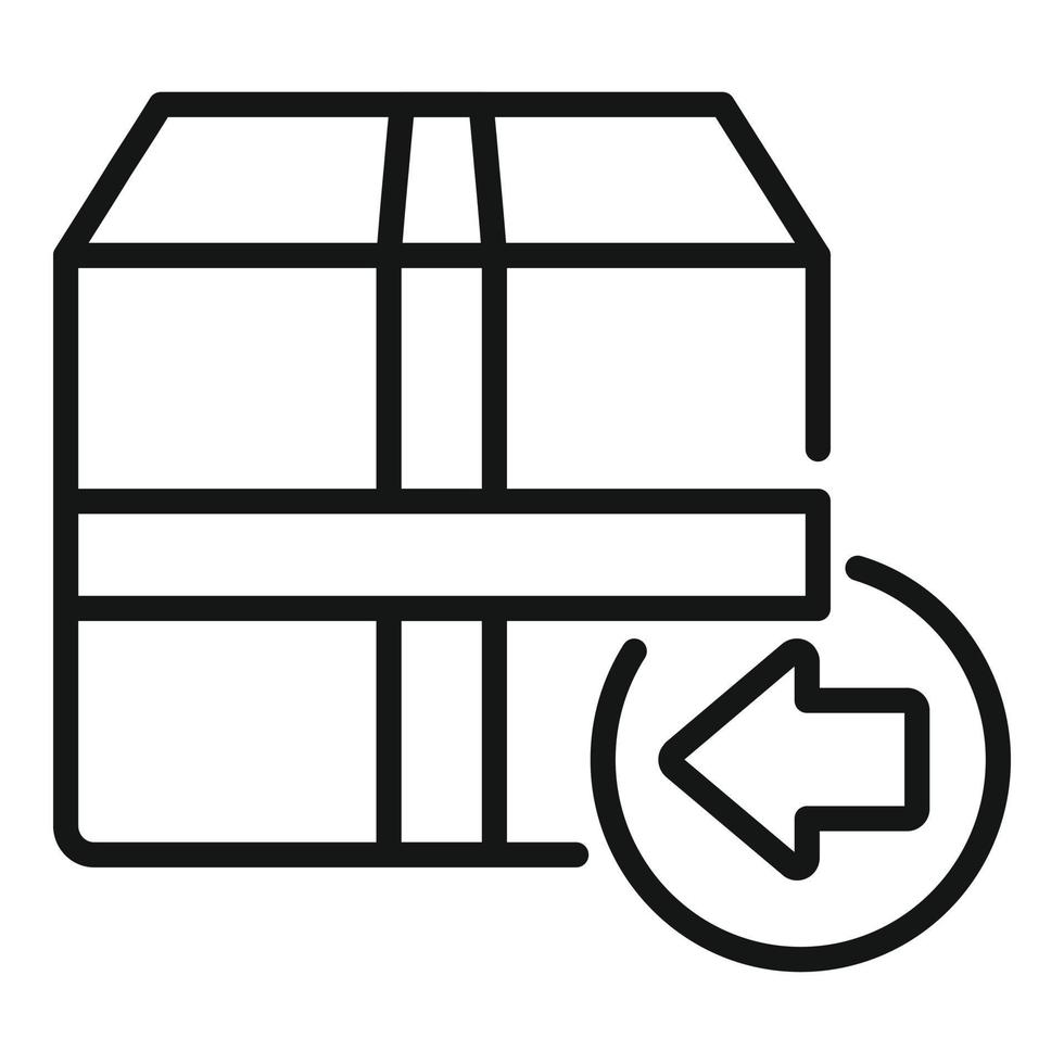 Box return icon outline vector. Cargo package vector