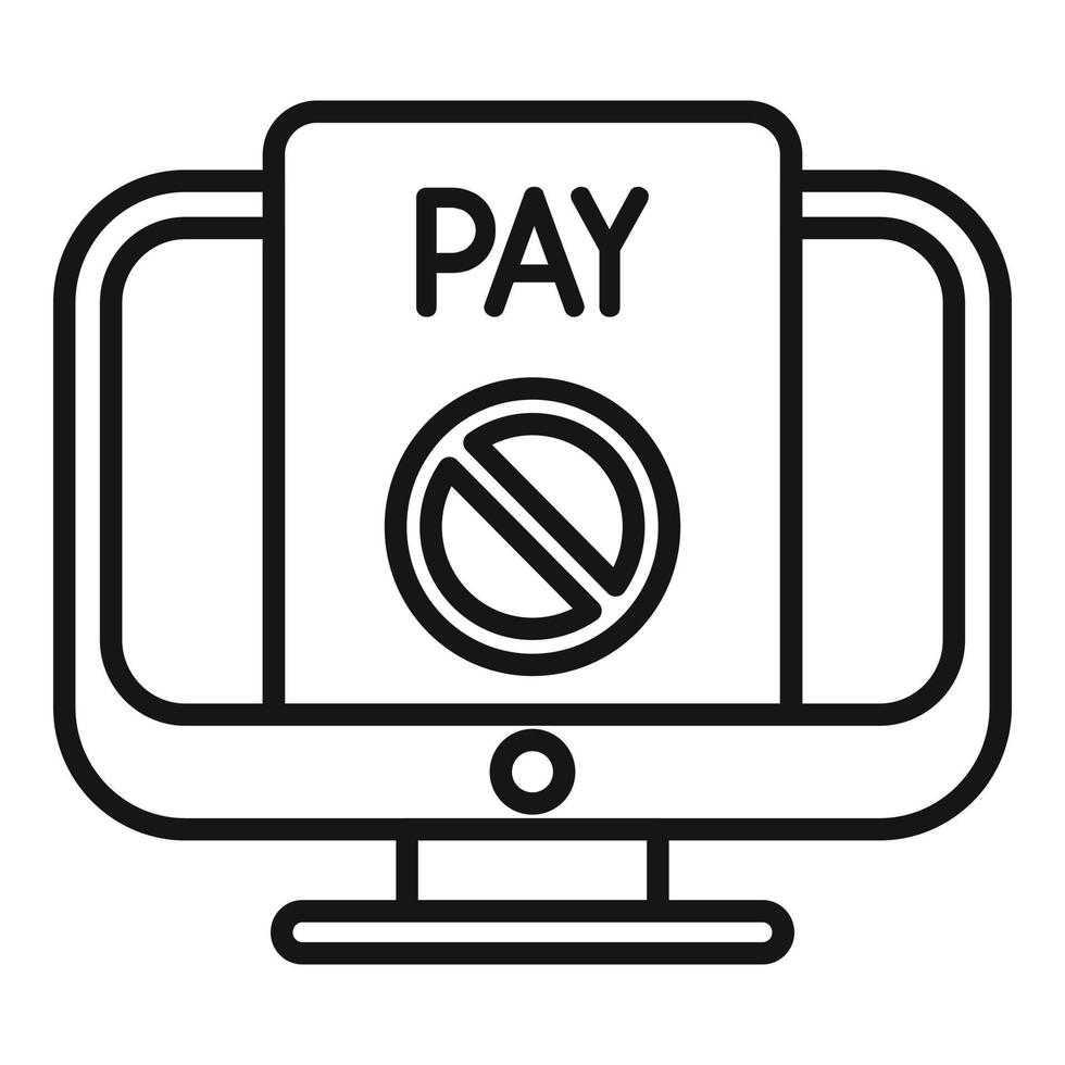 Online pay icon outline vector. Card error vector