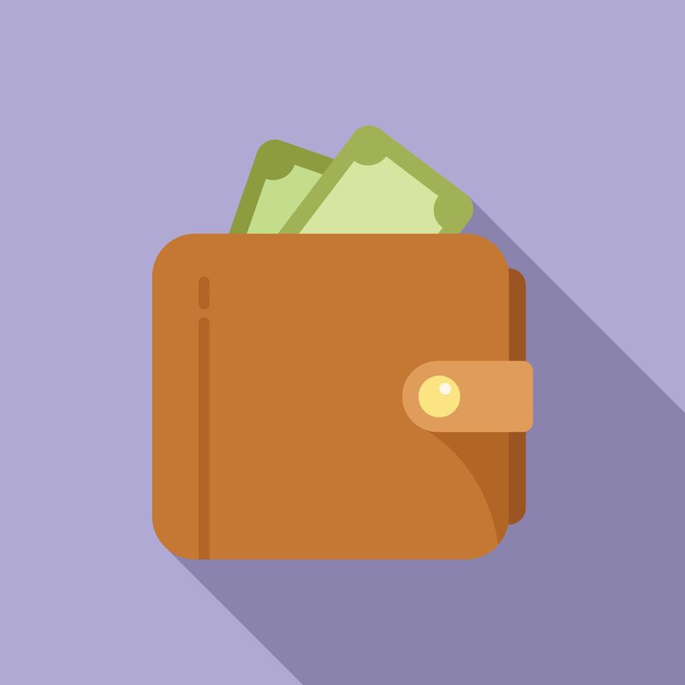 Money wallet icon flat vector. Success invest vector