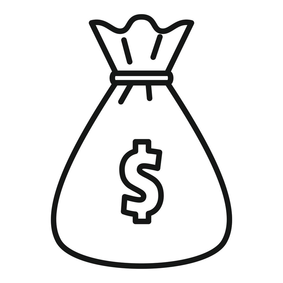 Money bag fund icon outline vector. Success invest vector