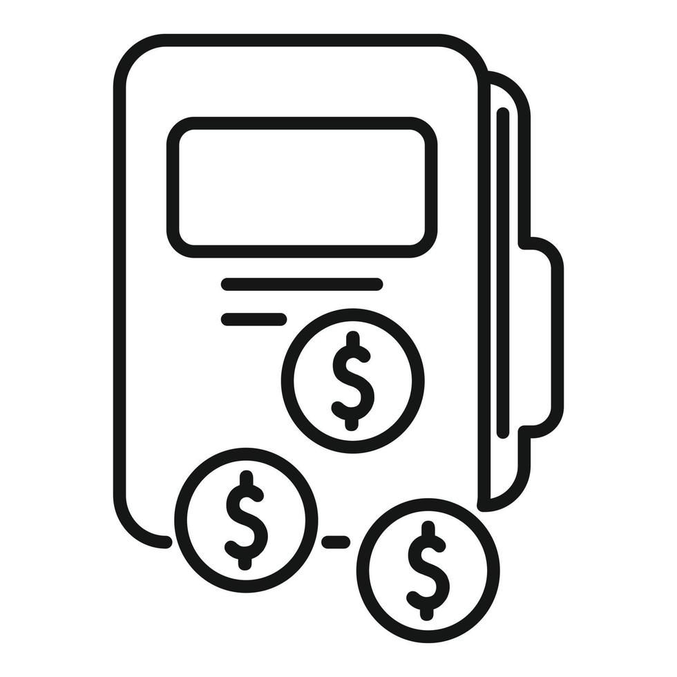 Invest folder icon outline vector. Finance success vector