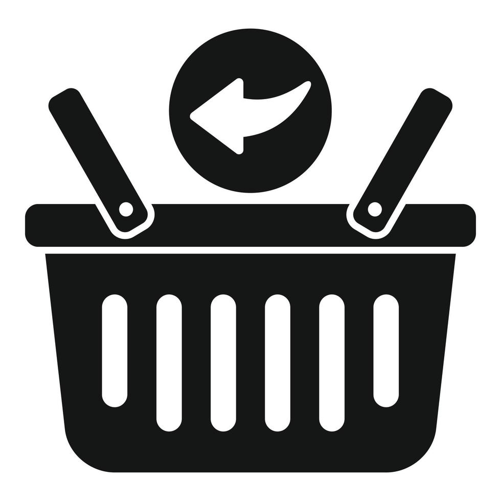 Return shop basket icon simple vector. Parcel product vector