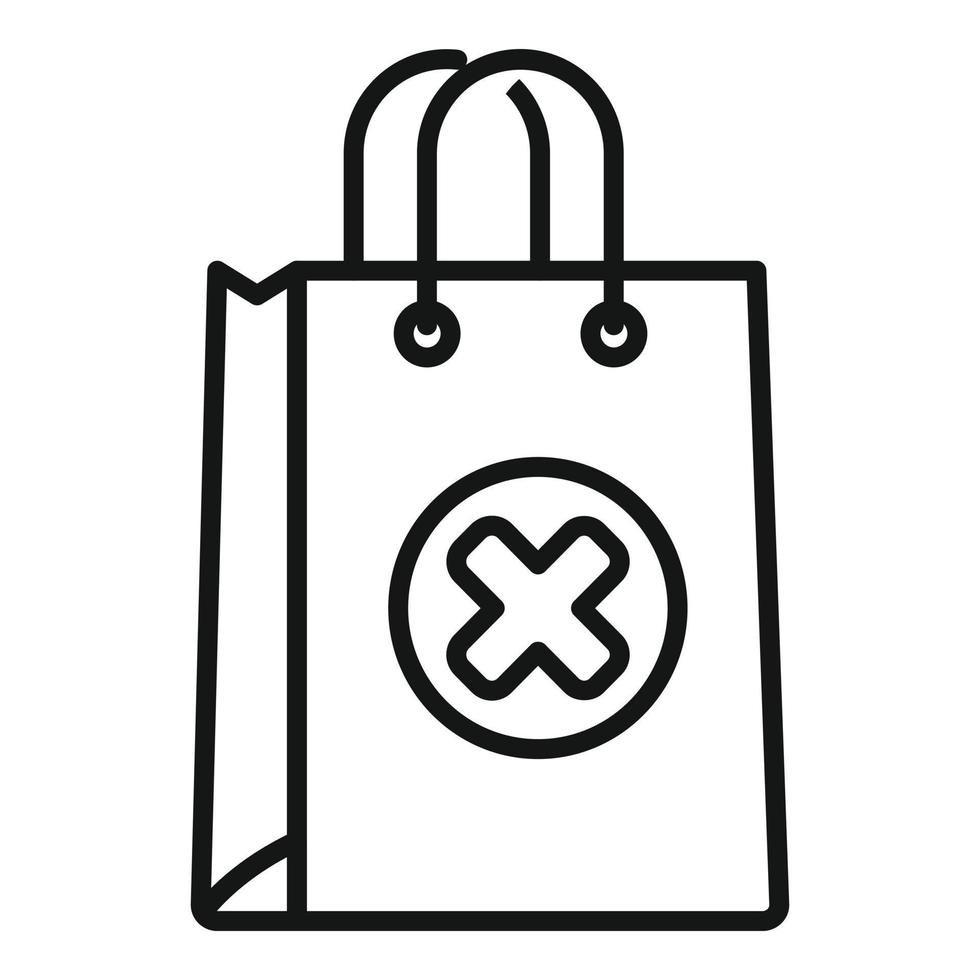 No shop bag icon outline vector. Payment error vector