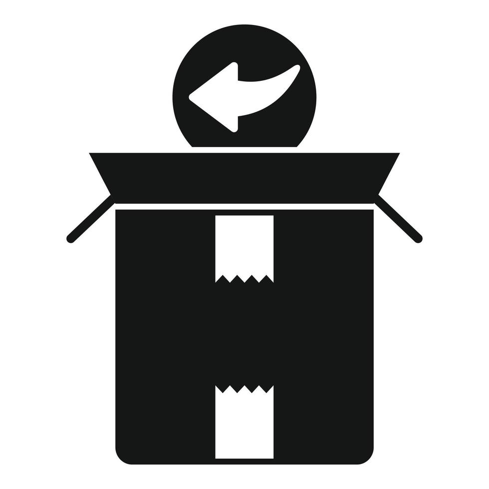 Return stock box icon simple vector. Parcel delivery vector