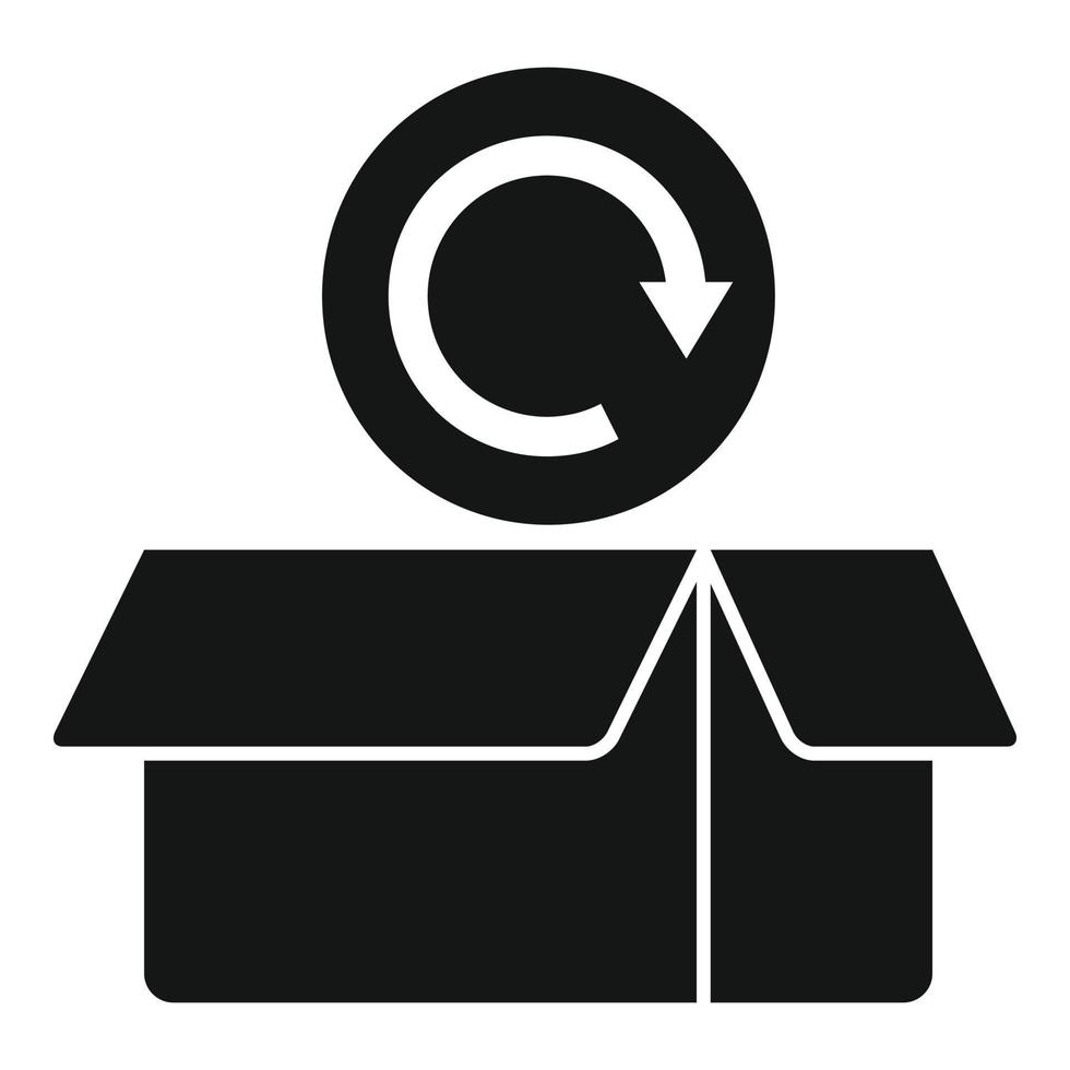 Return empty box icon simple vector. Parcel product vector