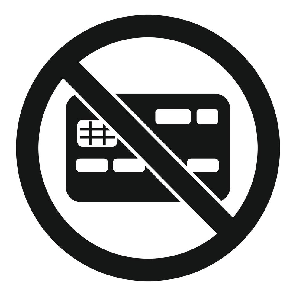 Restricted credit card icon simple vector. Payment error vector