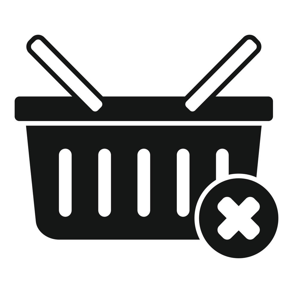 Rejected shop basket icon simple vector. Cancel error vector