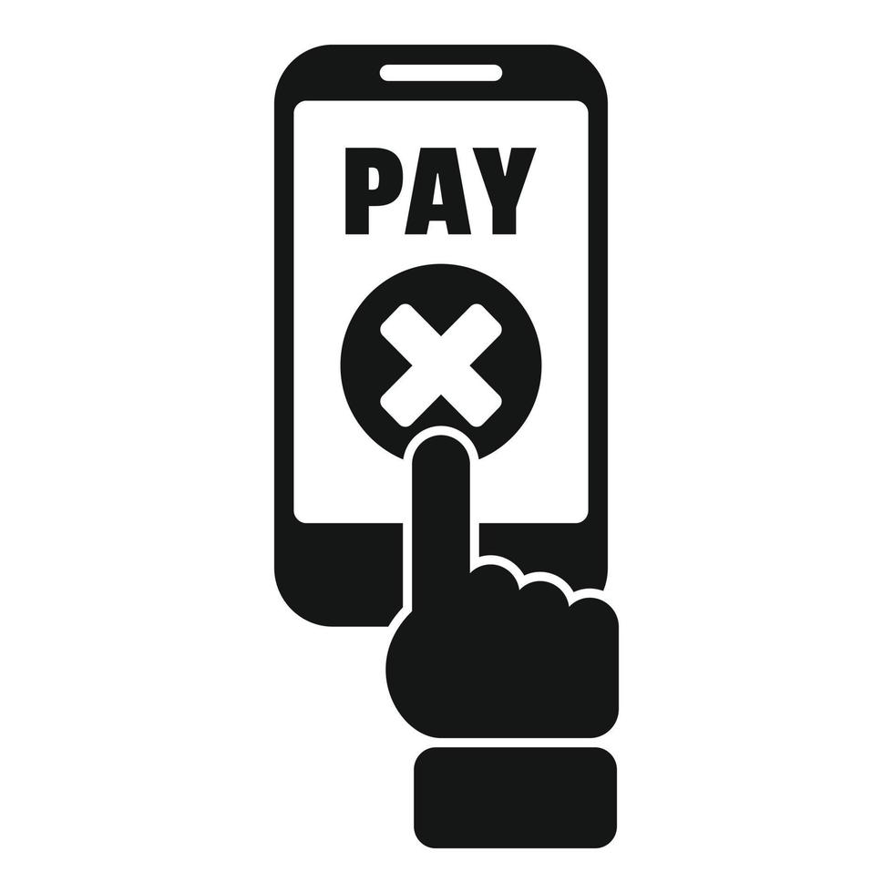 Phone cancel pay icon flat vector. Card error vector