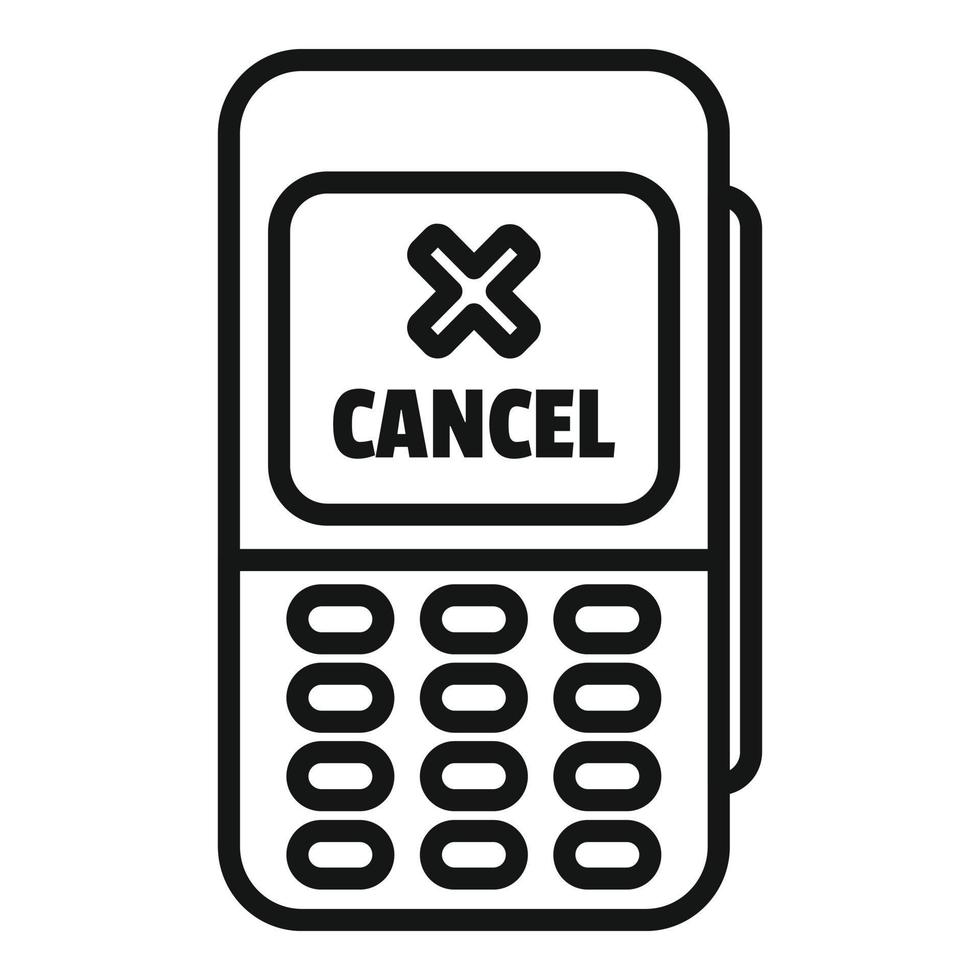 Cancel terminal icon outline vector. Credit card vector