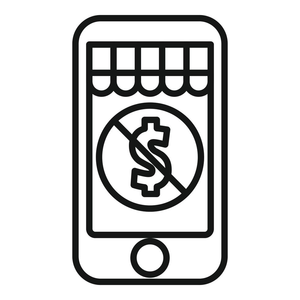 Online shop cancel payment icon outline vector. Card error vector