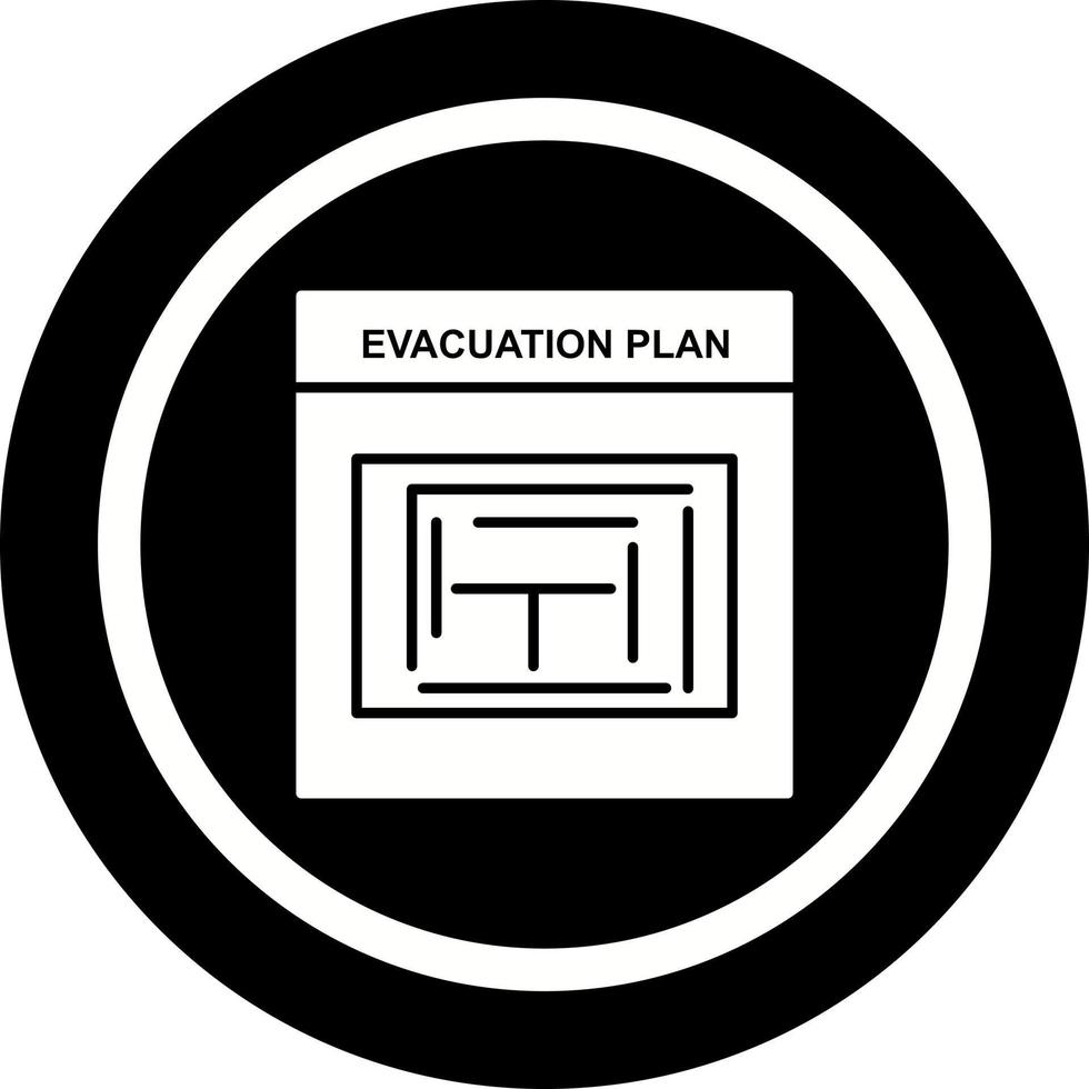 icono de vector de plan de evacuación