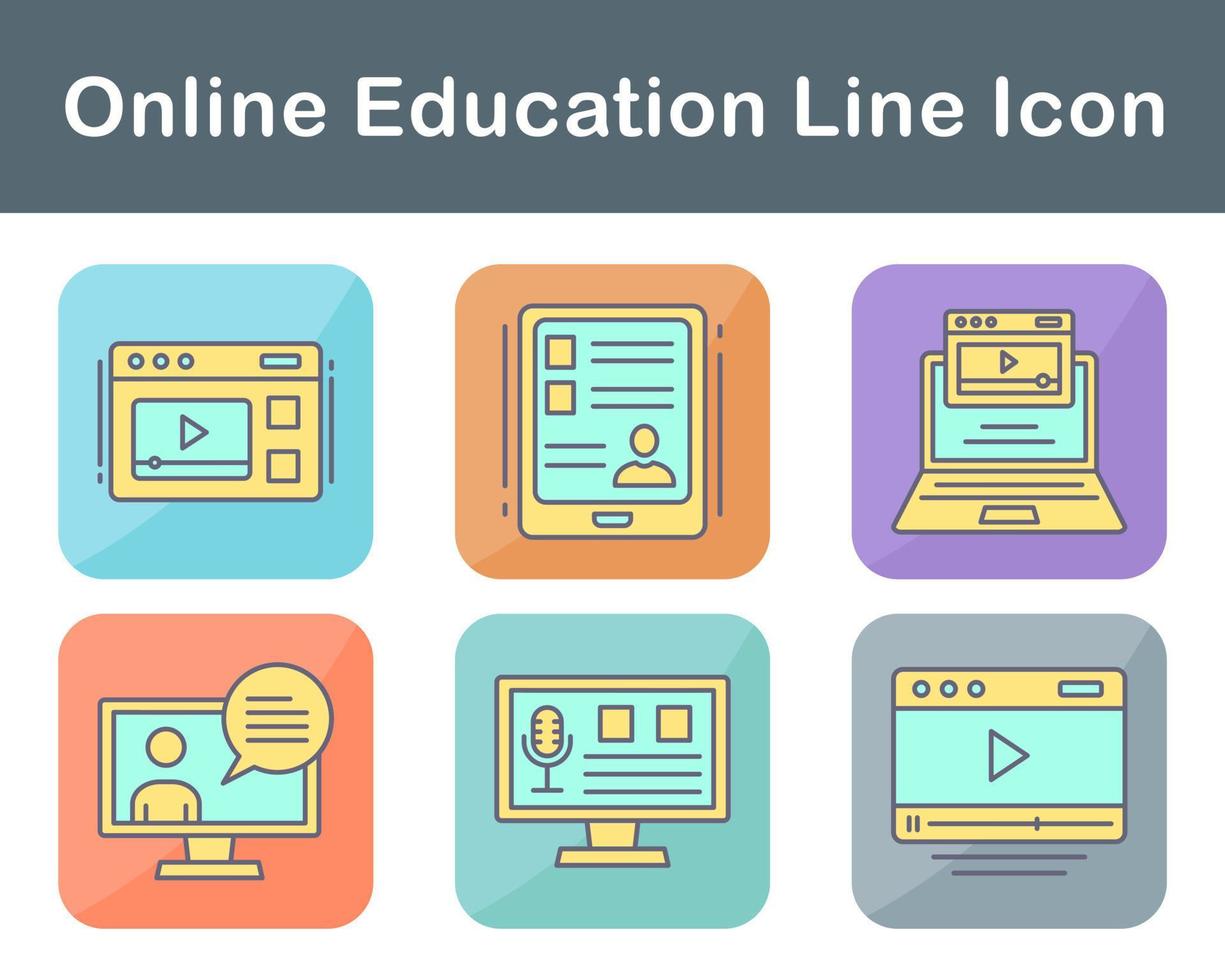 Online Education Vector Icon Set