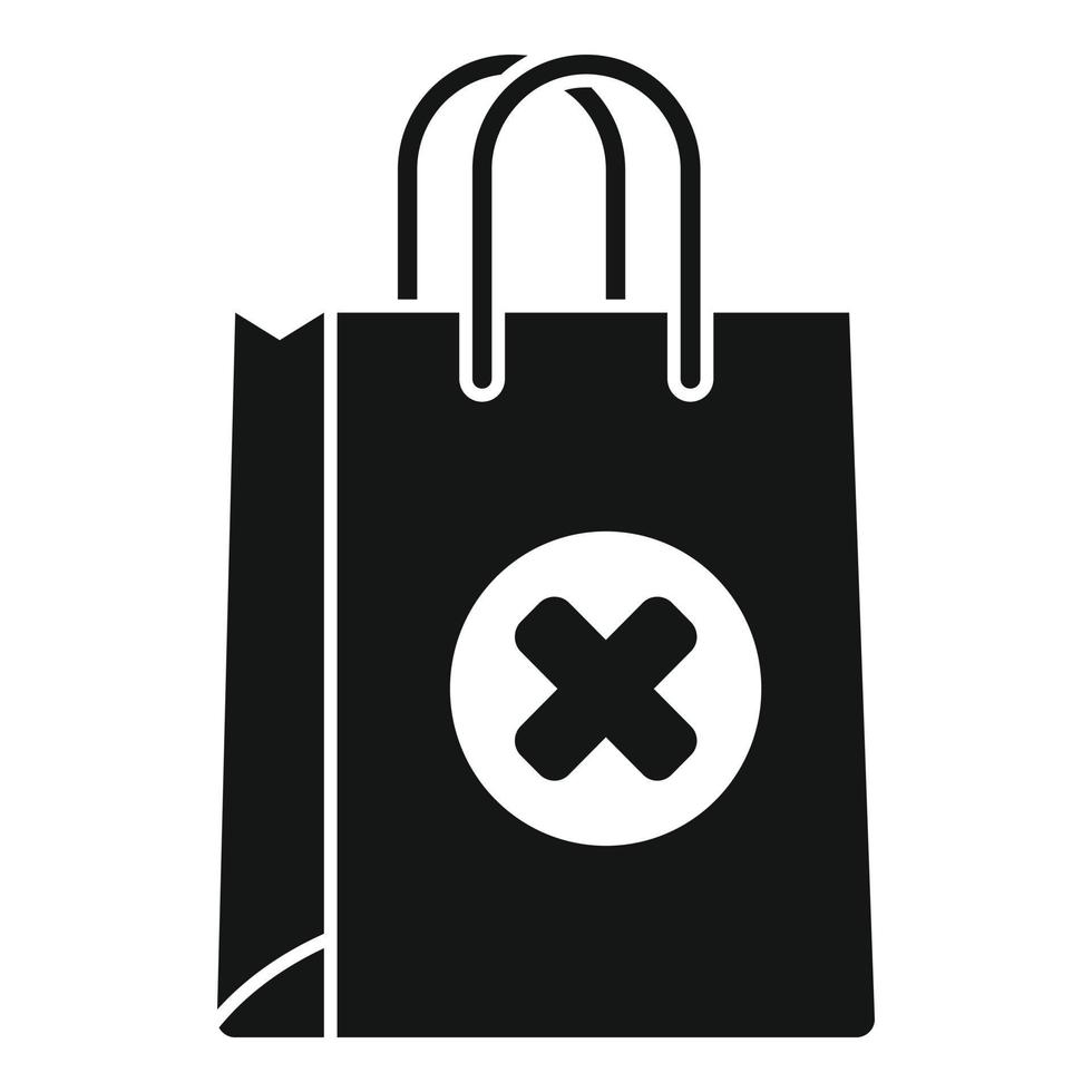 No shop bag icon simple vector. Payment error vector