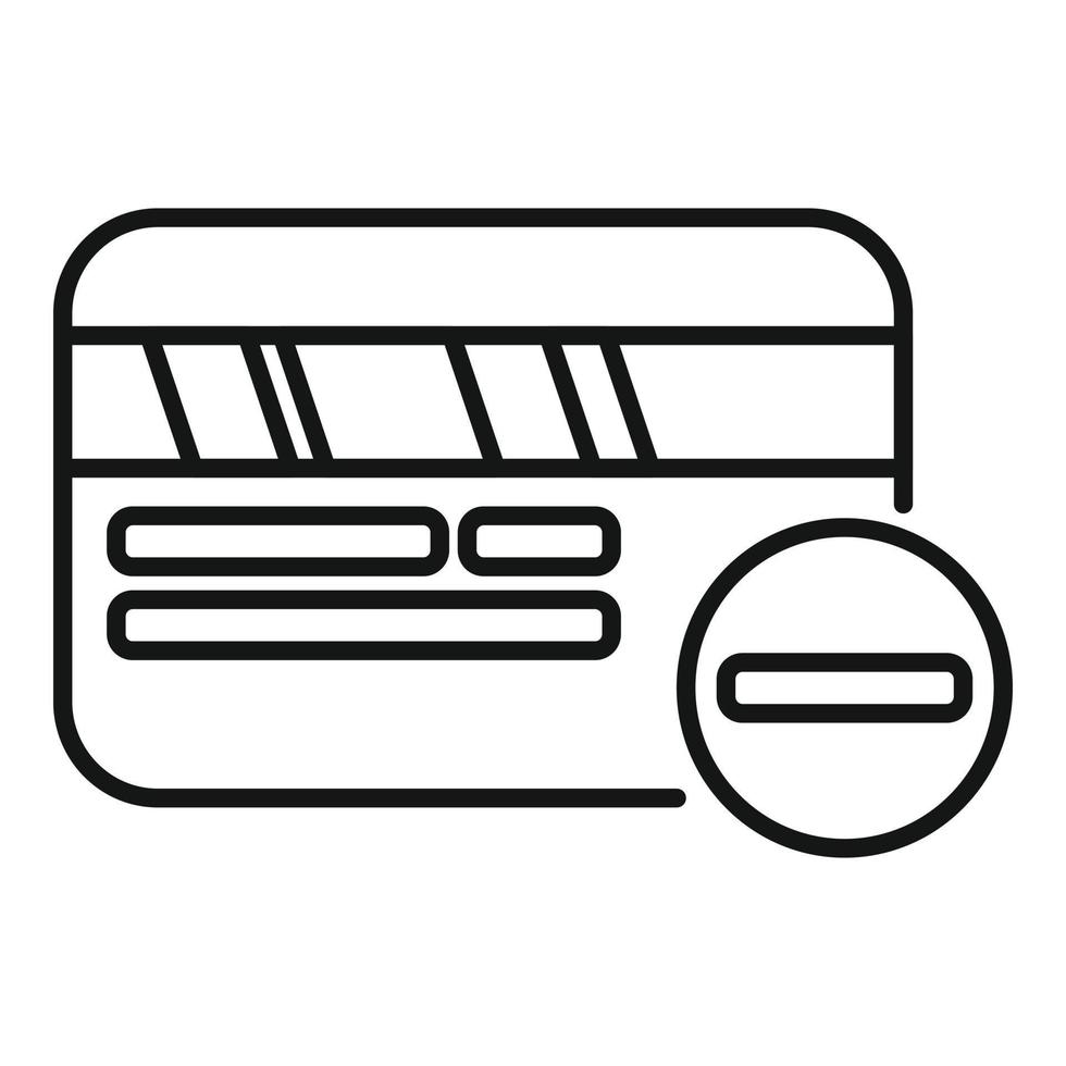 Cancel credit card icon outline vector. Money debit vector