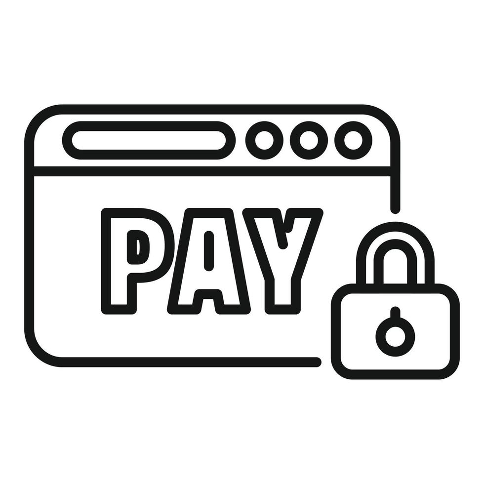 Web secured pay icon outline vector. Payment card vector