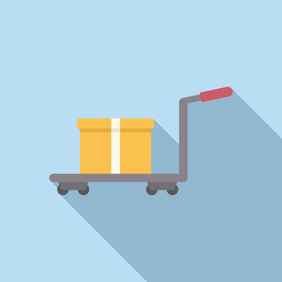 Return box cart icon flat vector. Parcel product vector