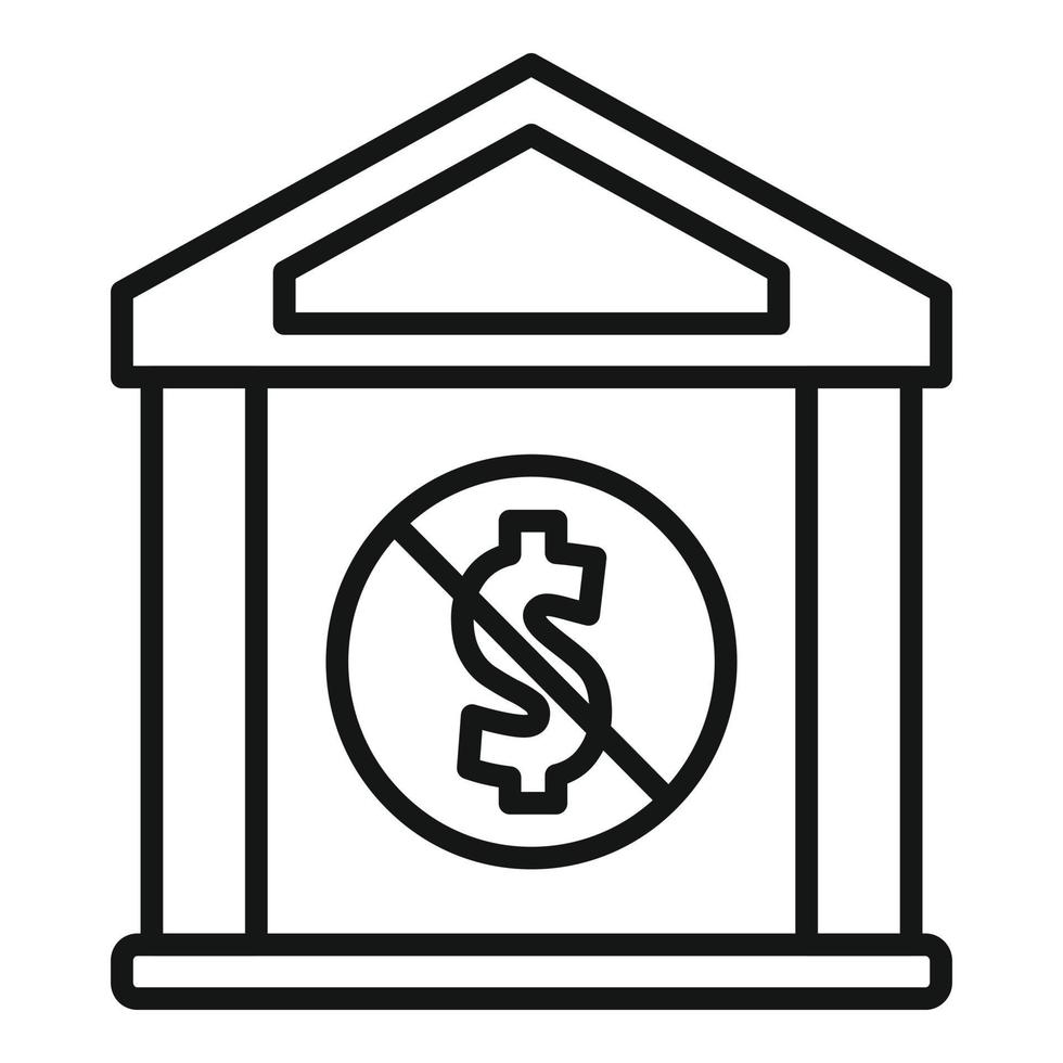 Bank payment cancel icon outline vector. Card error vector