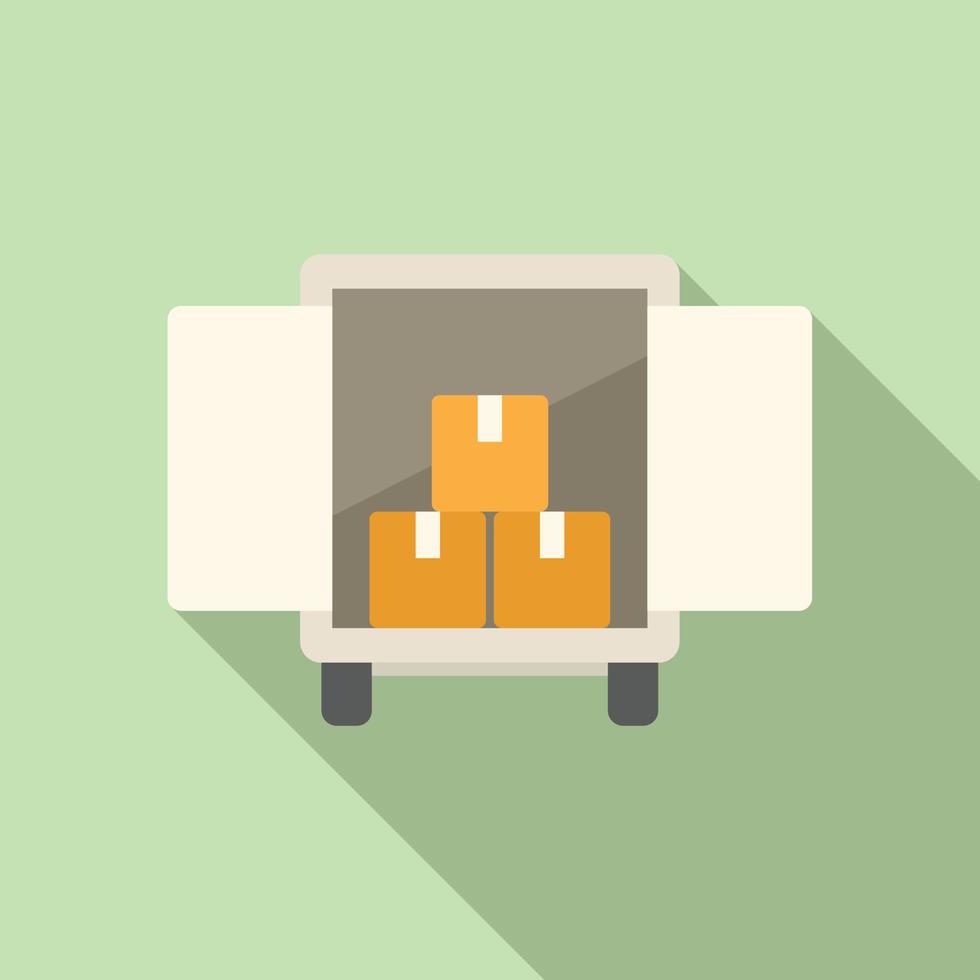 Cargo truck icon flat vector. Parcel delivery vector