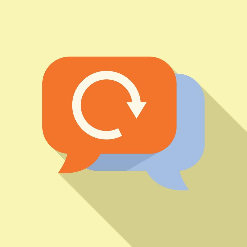 Chat service package icon flat vector. Return box vector