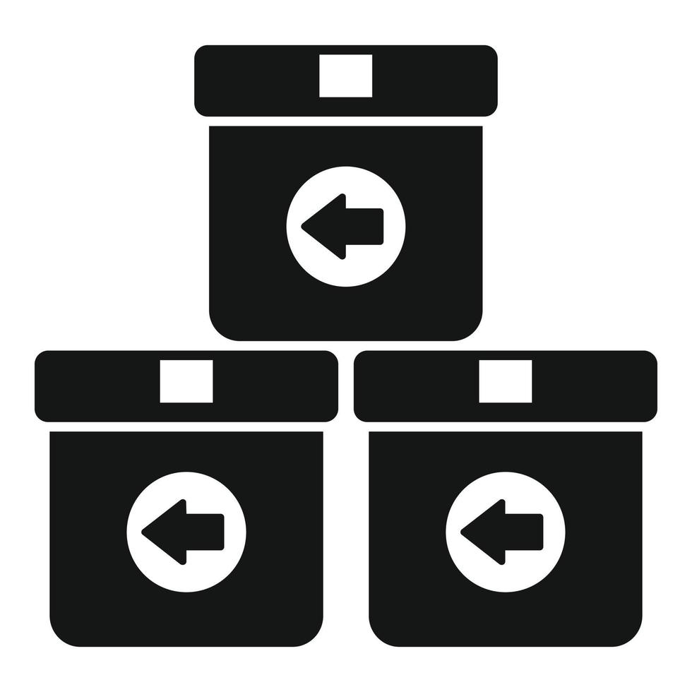 Return parcel stack icon simple vector. Box product vector