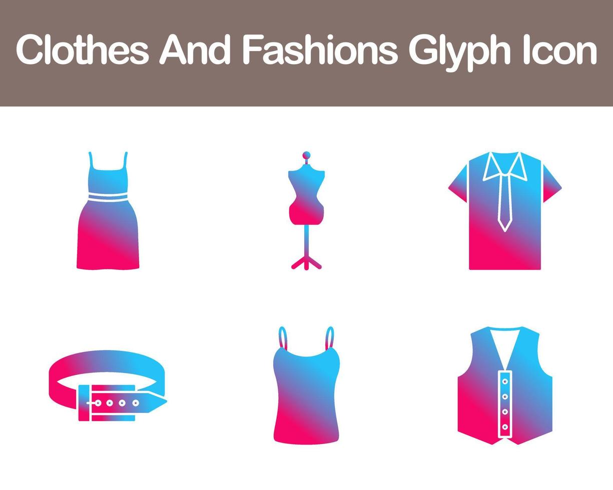 Clothes And Fashions Vector Icon Set