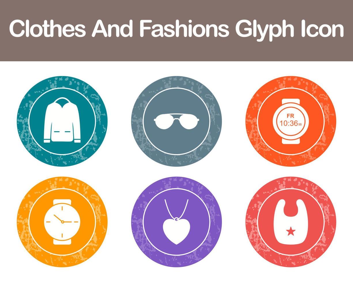 Clothes And Fashions Vector Icon Set