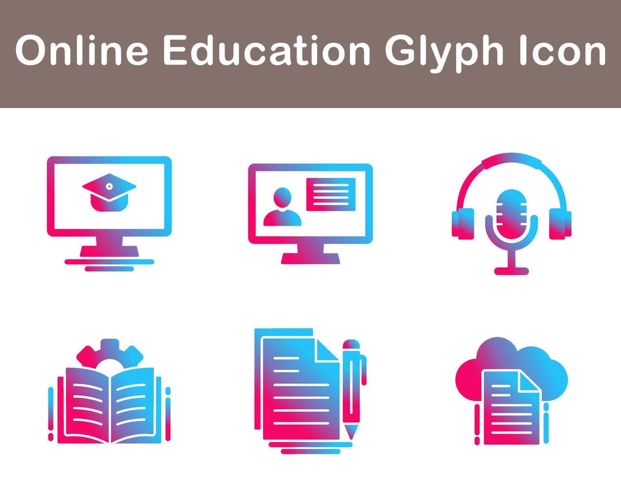 Online Education Vector Icon Set