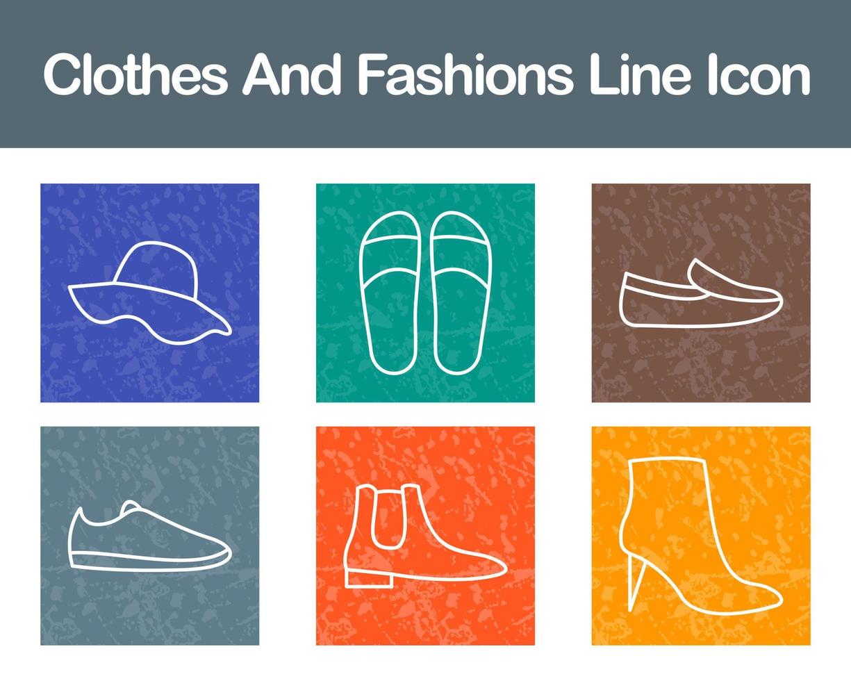 Clothes And Fashions Vector Icon Set