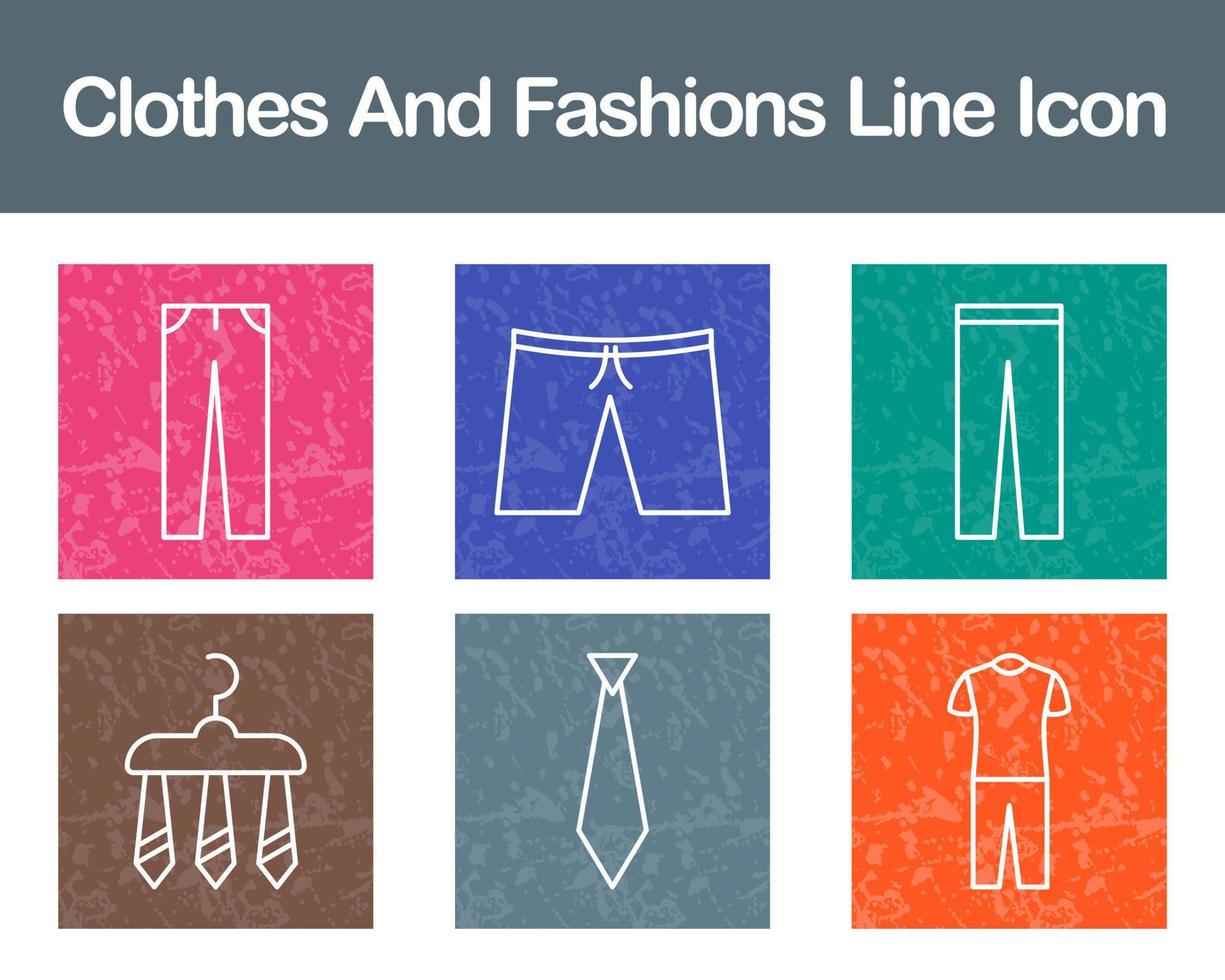 Clothes And Fashions Vector Icon Set