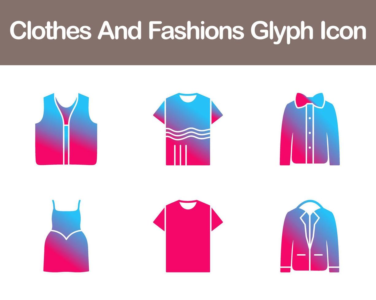 Clothes And Fashions Vector Icon Set