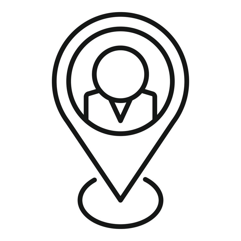 Manager location icon outline vector. Human work vector