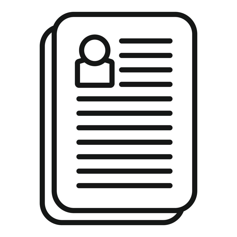 Paper document icon outline vector. Human work vector