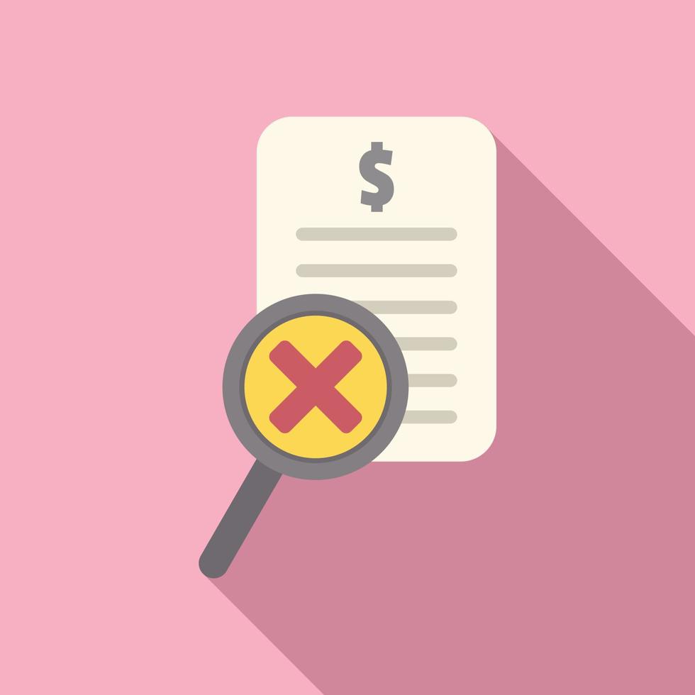 Paper payment icon flat vector. Cancel error vector