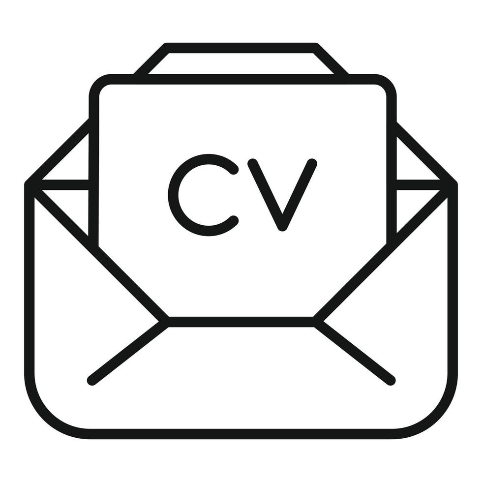 correo CV icono contorno vector. humano trabajo vector