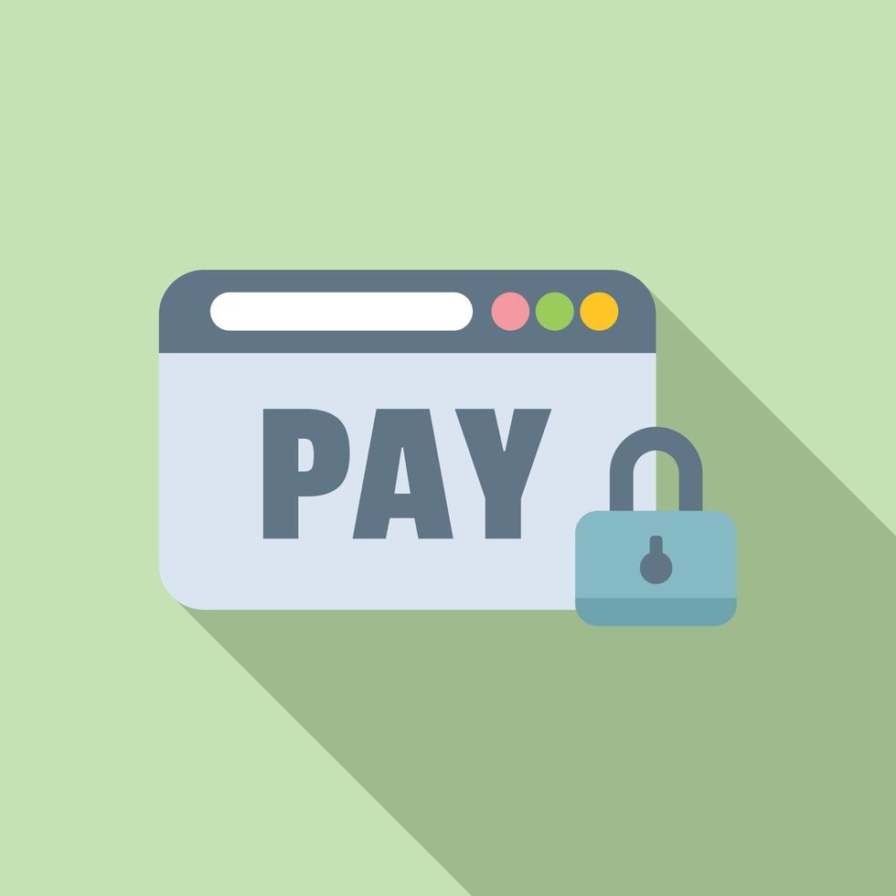 Web secured pay icon flat vector. Payment card vector