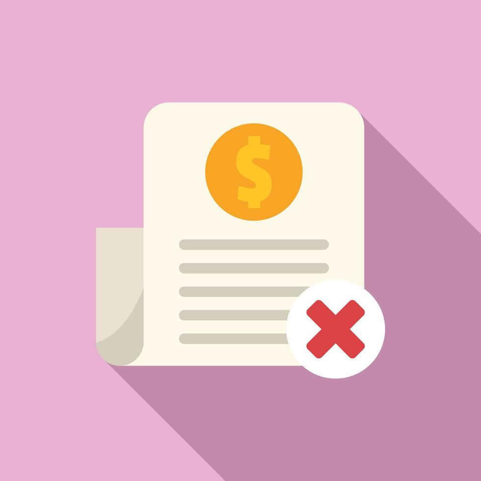 Payment paper icon flat vector. Card error vector