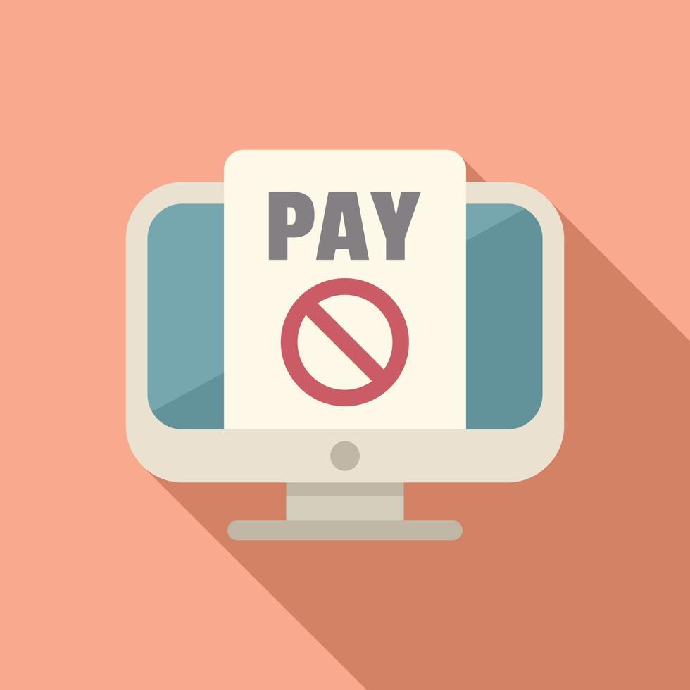 Online pay icon flat vector. Card error vector